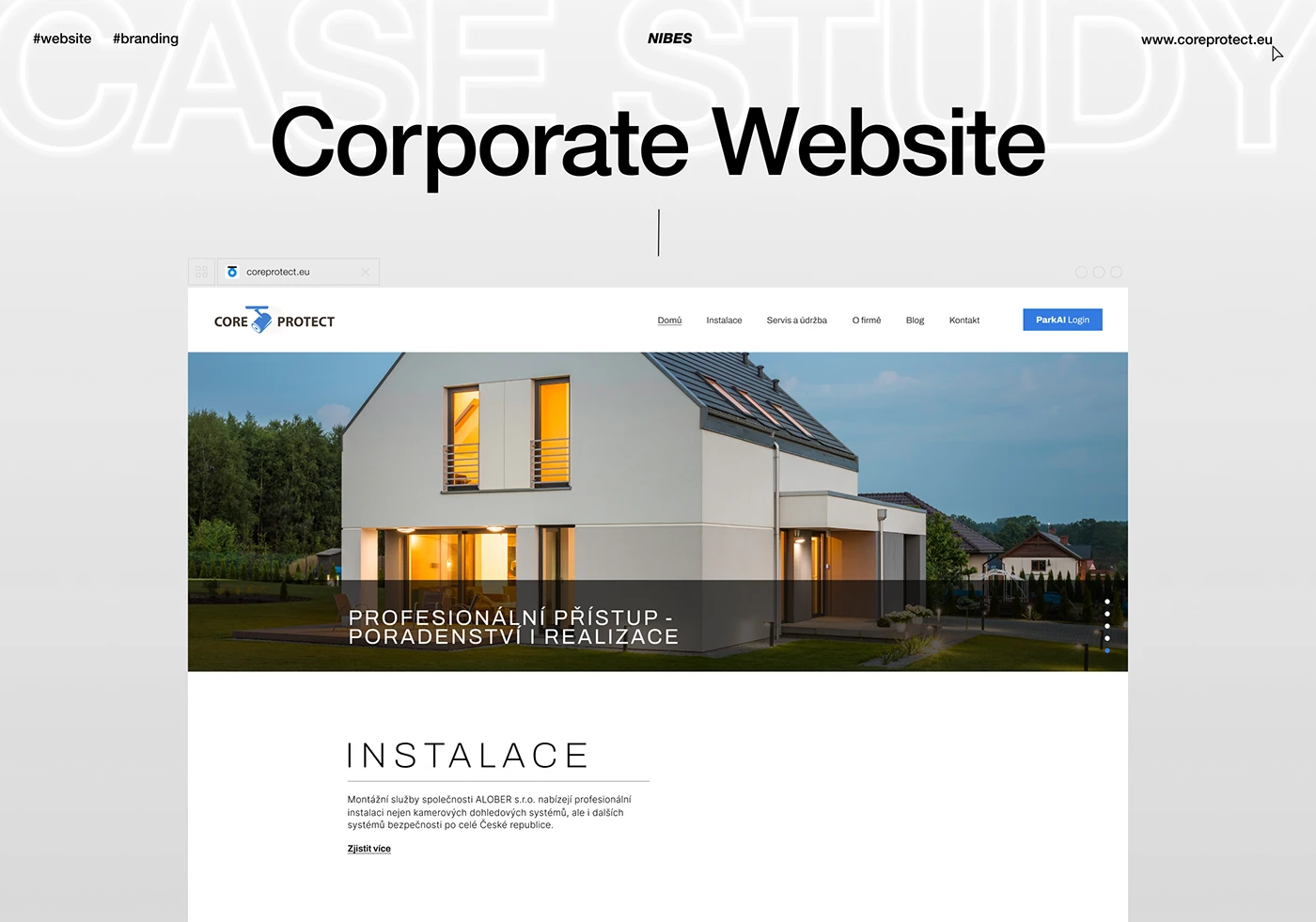 Surveillance Systems case study cover: the Core Protect corporate website